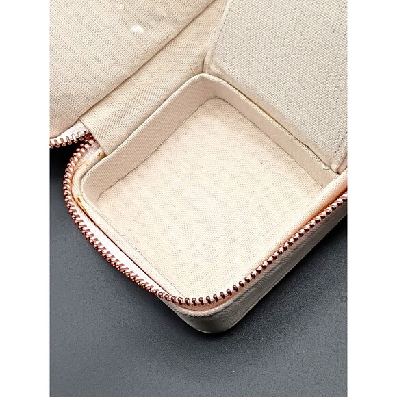 Monat Cosmetic Bag with Travel Jewelry Case Makeup Mirror Pink Rose Gold NWOT - Picture 2 of 10
